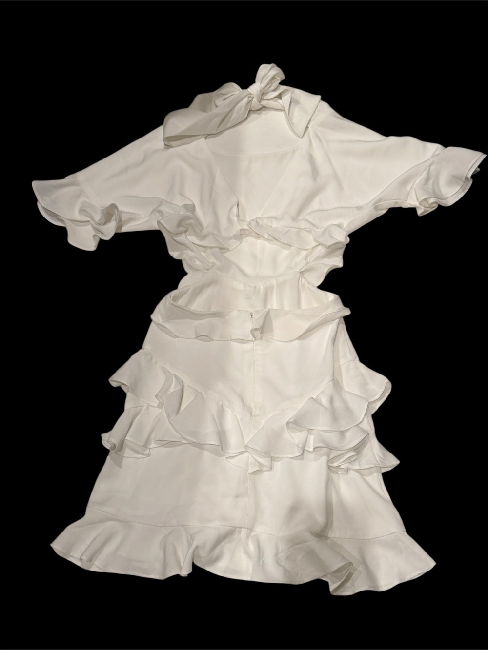 Storia White Ruffle Open-Back Mini Dress - Picture 5 of 10